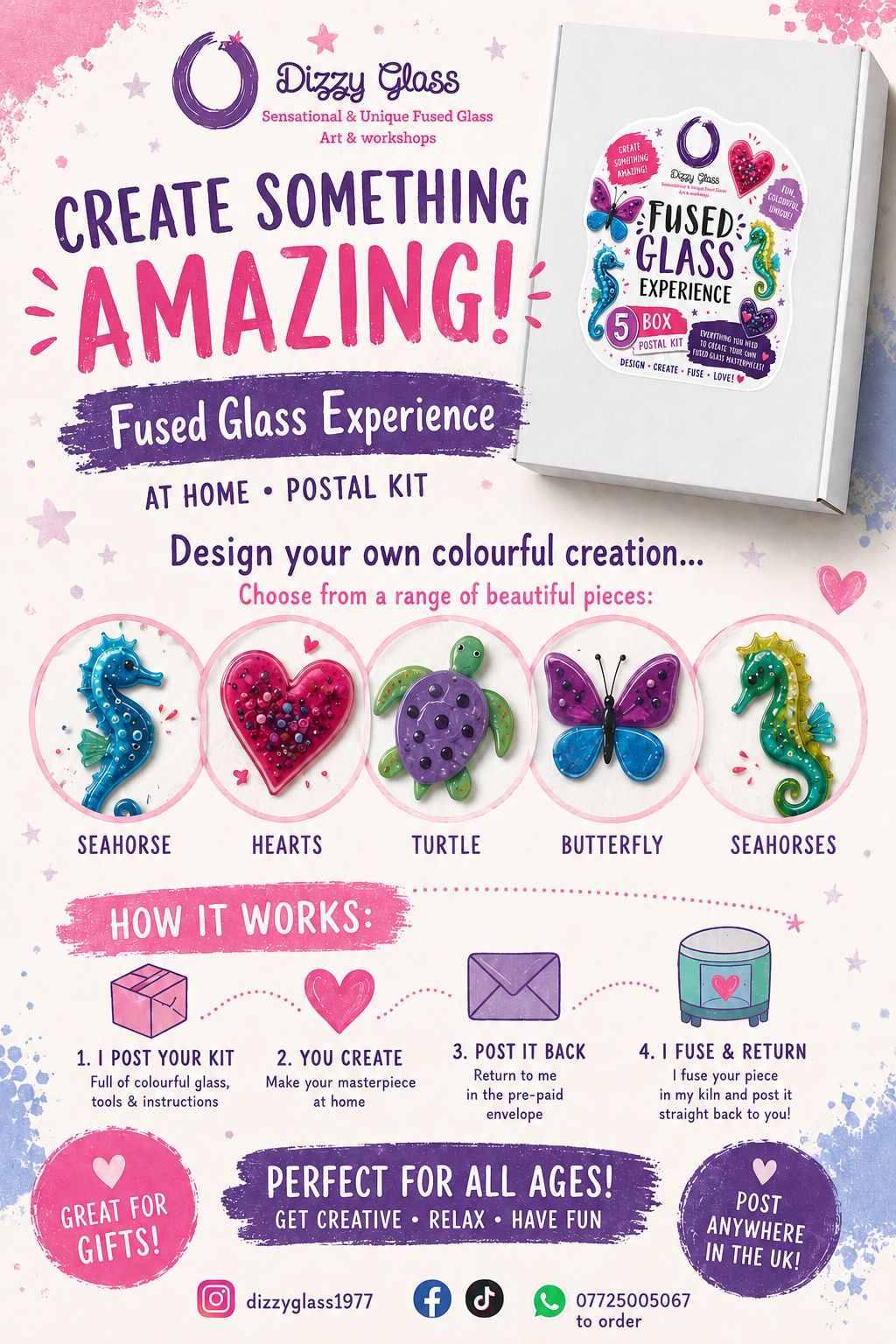 Dizzy Glass postal gift boxes ready to ship